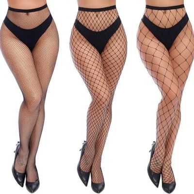 Womens High Waist Tights Fishnet Stockings Thigh High Pantyhose